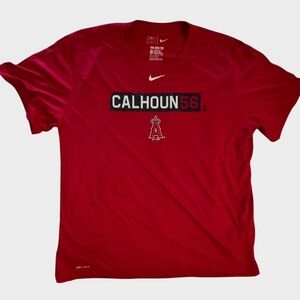 Nike Tee Red Graphic T-Shirt with Calhoun 56 Print XXL